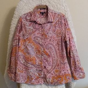 👜3 for$15👜 Lands End Women's Shirt Paisley Sz 14
